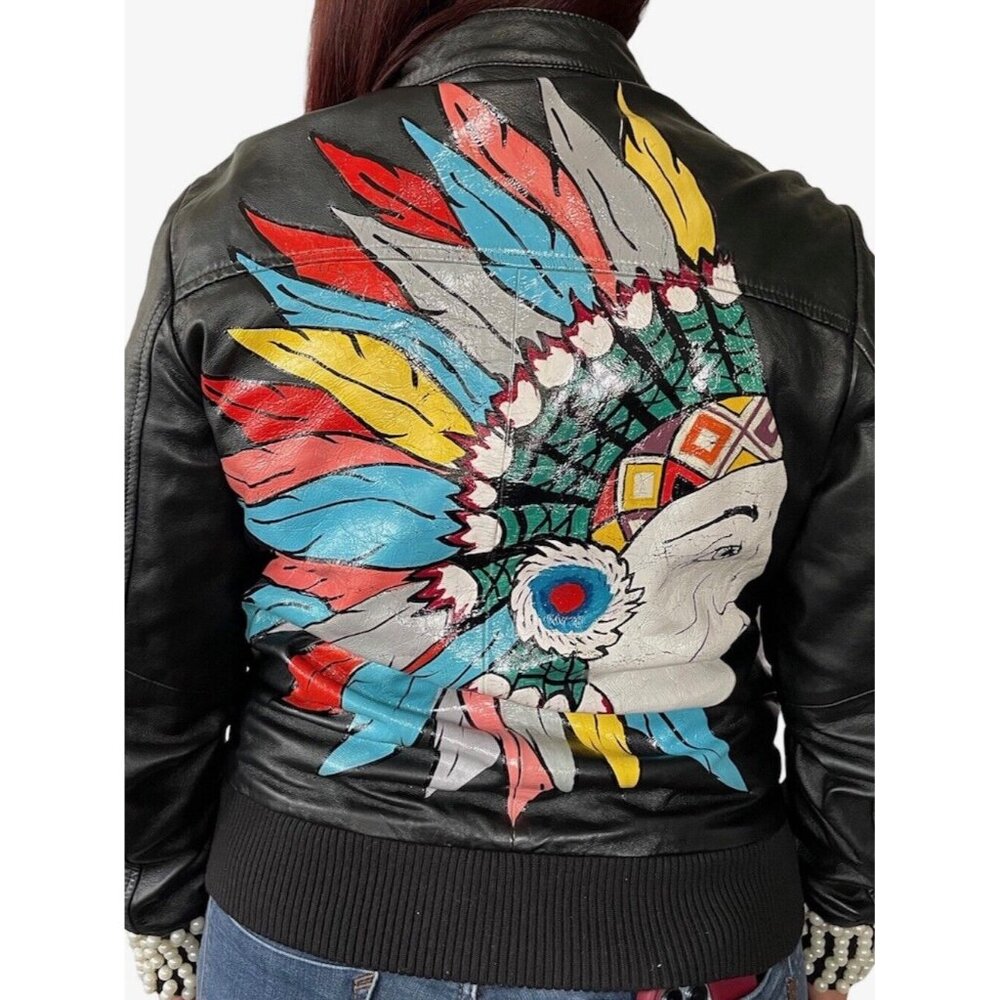 UnbrandedWomen's Faux Jacket Bomber Black Full Zip Size S
